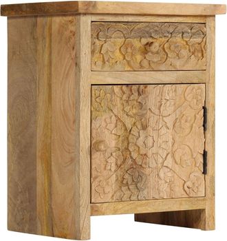 vidaXL Mesita De Noche De Madera Maciza De Mango 40x30x50 Cm Vidaxl