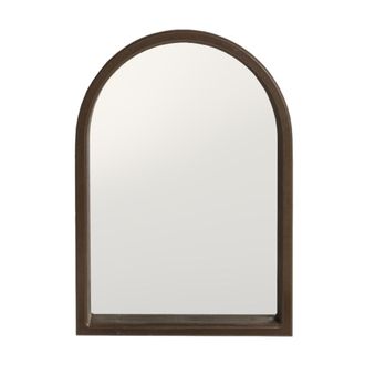 Hannun Espejo arqueado hecho a mano en color marr&oacute;n
