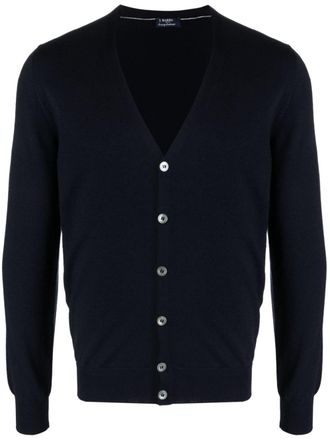Barba V-neck wool cardigan - Blue