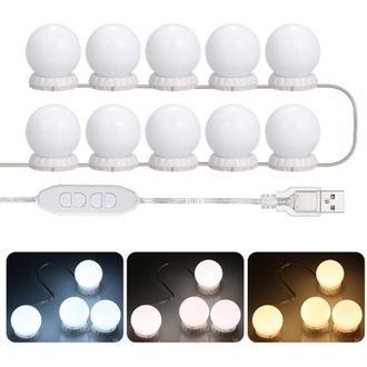 OEM Juego De Iluminaci&oacute;n Led Para Tocador Con 10 Led, 10 Luces Y 3 Monitores, Interruptor De Luz Usb Para Aplicaci&oacute;n De Maquillaje - Crezuo
