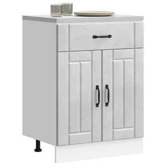 Berkfield Home Kitchen Base Cabinet Lucca Concrete Grey Engineered Wood