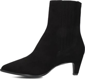 Notre-V Elegante Zwarte Enkellaarsjes - Dames - Laarzen met Hak - Zwart - 39 EU - Wol - Schoenen