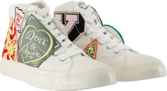 Kenzo Mens Hoshi Sneakers White Cotton