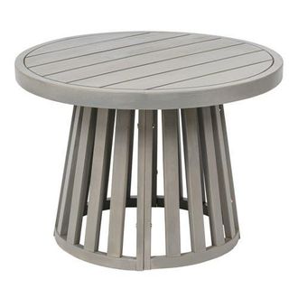 Jonathan Y Designs Solanya 27.5 Modern Coastal Acacia Wood Indoor/Outdoor Pedestal Base Round Coffee Table in Gray Wash at Nordstrom