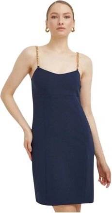 Michael Kors Mini Jurk - Dames - Korte kleedjes - Blauw - L - Katoen - Kleedjes