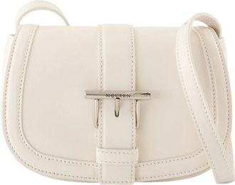 Alexander McQueen Witte Leren T-Bar Mini Tas - Dames - Schoudertassen - Wit - ONE Size - Leer - Tassen