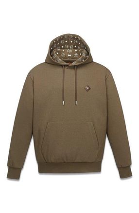 MCM Essential Logo Patch Ponte Hoodie in Green at Nordstrom, Size X-Large