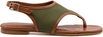 Andrea Gomez Dani Canvas Flat Sandal in Olive at Nordstrom, Size 37.5