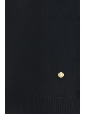 Balmain Womens Sweater Wool And Cashmere Black Merino Shirt
