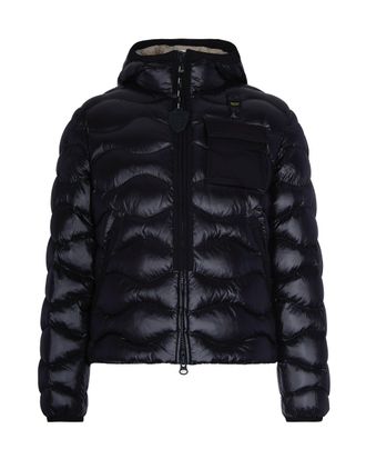 Blauer Black Bryant Glossy Quilted Nylon Down Jacket