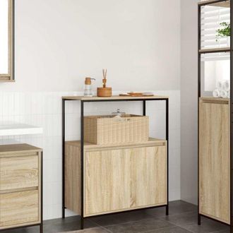 vidaXL Mueble De Ba&ntilde;o Con Estantes Roble Sonoma 76,5x35x95 Cm Vidaxl