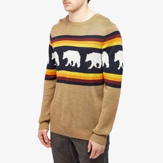 Kavu Highline Crewneck Sweater In Snow Bear