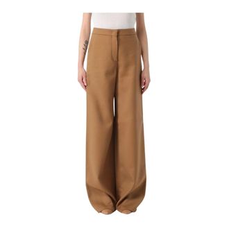 Max Mara Wide Trousers, female, Brown, XS, Wide Leg Trousers High Waist