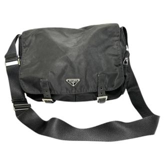 Prada Pre-owned Tessuto Messenger Bag - Dames - Pre-owned - Zwart - Maat: ONE Size Nylon