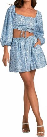 Elan Pull-On Mini Skirt In Denim Santa Fe