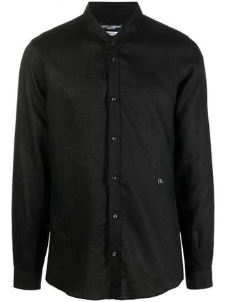 Dolce & Gabbana Camicia con placca logo - Nero