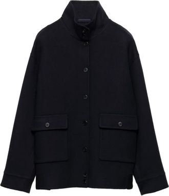 Prada buttoned reversible jacket - women - Virgin Wool/Cashmere - 38 - Blue