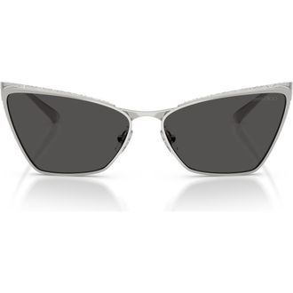 Jimmy Choo London 58mm Cat Eye Sunglasses in Silver/Dark Grey at Nordstrom