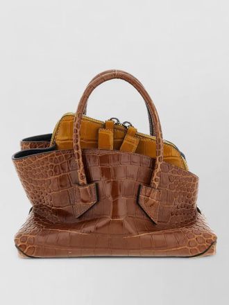 The Attico mini crocodile-effect leather top-handle bag