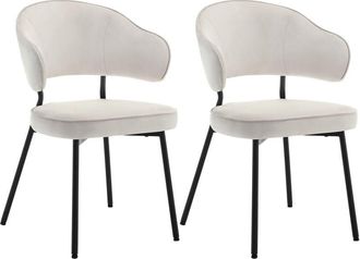 Woltu Set Of 2 Dining Chairs Velvet Seat Metal Legs Kitchen Lounge Living Room Chair Home Cream