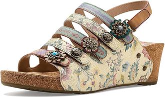 L'Artiste by Spring Step Buckleitup Womens Wedge Shoes Beige : EU 42 (US Womens 10.5-11) M, Leather