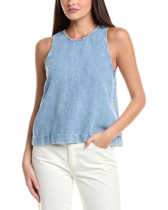 7 For All Mankind Sleeveless Linen-Blend Top