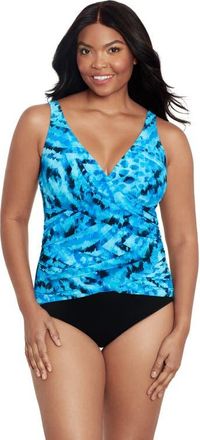 Trimshaper Megan V-Neckline One-Piece Swimsuit in Reverberate at Nordstrom, Size 14