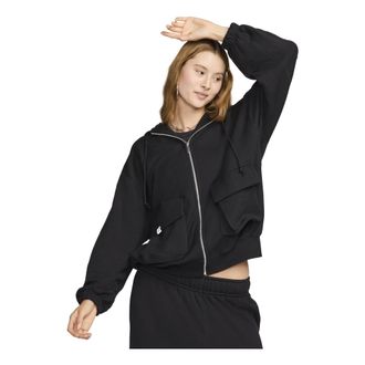 Nike (WMNS) Nike Sportswear Oversized Full-Zip French Terry Hoodie Asia Sizing Black FV7516-010