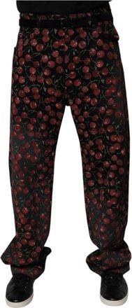 Dolce & Gabbana Cherry Print Denim Jeans - Heren - Straight fit broeken - Veelkleurig - M - Denim - Broeken