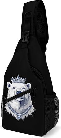 Generic King Of Arctic Bear Mens Crossbody Chest Sling Bag for Travel Hiking Lightweight Shoulder Bags with Small Side