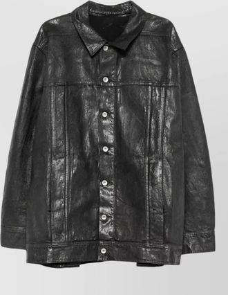 Rick Owens denim coated long-sleeve jacket