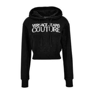 Versace Jeans Couture Dames, Sweatshirts & Hoodies, Zwart, Maat: XS Katoen