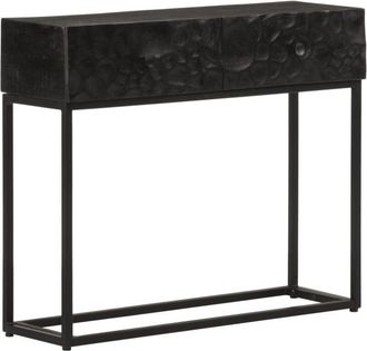 vidaXL Vidaxl - Console Table Black 90x30x76 cm Solid Wood Mango and Iron