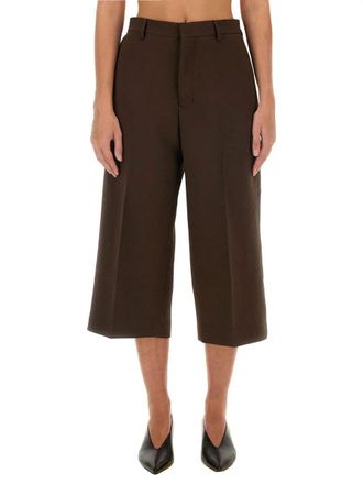 Ami Womens Brown Wool Bermuda Shorts - Dark Brown - Size EU 38 (Womens)