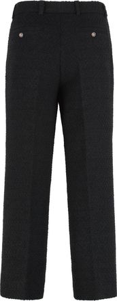 Gucci Womens Wool-Blend Straight Trousers Black Shell: Wool