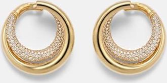 Engelbert Infinity Loop Medium 18kt gold (750/1000) earrings with diamonds