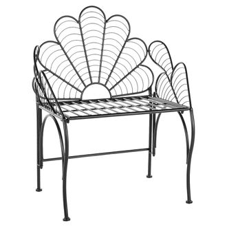 Beliani Beliani - Silla De Jard&iacute;n De Metal Negro Reposabrazos Retro Vintage Exterior Liguria