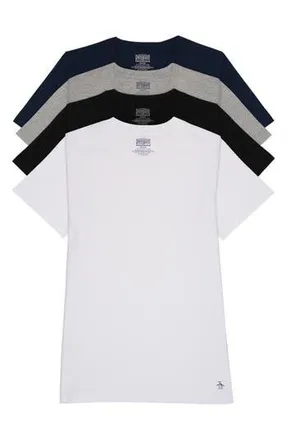 Original Penguin 4-Pack Cotton T-Shirts in White Multi at Nordstrom Rack, Size Small
