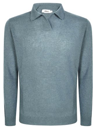 Altea Cashmerino Long-Sleeve Open Collar Polo Sweater