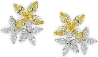 Azzaro white gold Three Flower diamond earrings - Silver