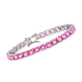 Ross-Simons Pink Topaz Tennis Bracelet in Sterling Silver