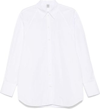 Toteme White Cotton Classic Wide Cuff Shirt