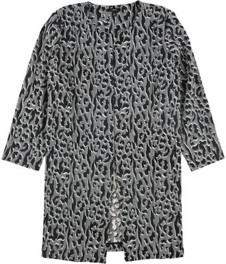Alfani Womens Printed Jacquard A Line Jacket In Deep Black Edge Animal