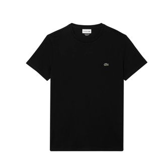 Lacoste T-Shirts, male, Black, Size: 2XL Pima Cotton T-shirt