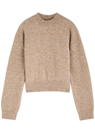 Jacquemus Le Maille Logo Alpaca-blend Jumper - Brown Camel - L (UK14 / L)