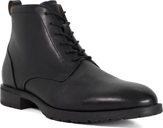 Dune London Mens Carrsons - Leather Lace-Up Ankle Boots - Black - Size UK 10