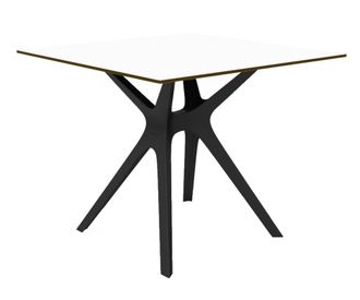 Resol Mesa cuadrada 90x90 vela s madera pl&aacute;stico negro blanco