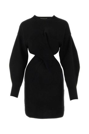 Alexander McQueen Black wool blend dress