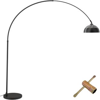 TecTake L&aacute;mpara de arco telesc&oacute;pico, retro, altura 187-206 cm, 60 w negro