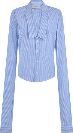 Coperni Gestreept overhemd met lange mouwen - Dames - Overhemden - Blauw - XS - Polyester - Overhemden